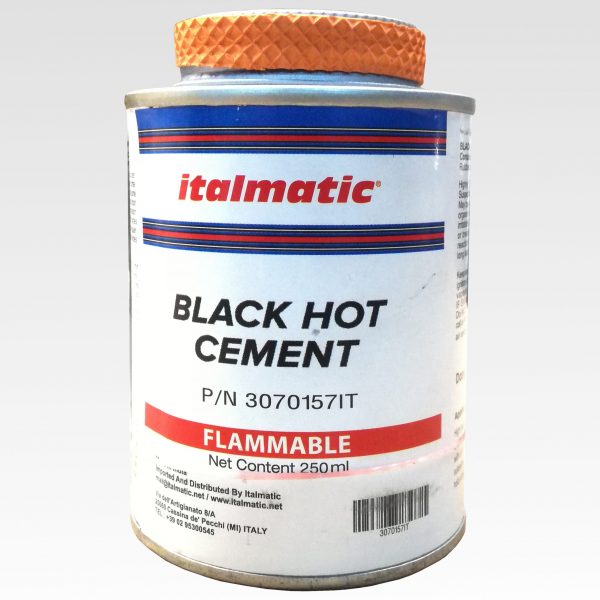 Black-Hot-Cement-250ml-collante-attivatore-per-vulcanizzazioni-a-caldo